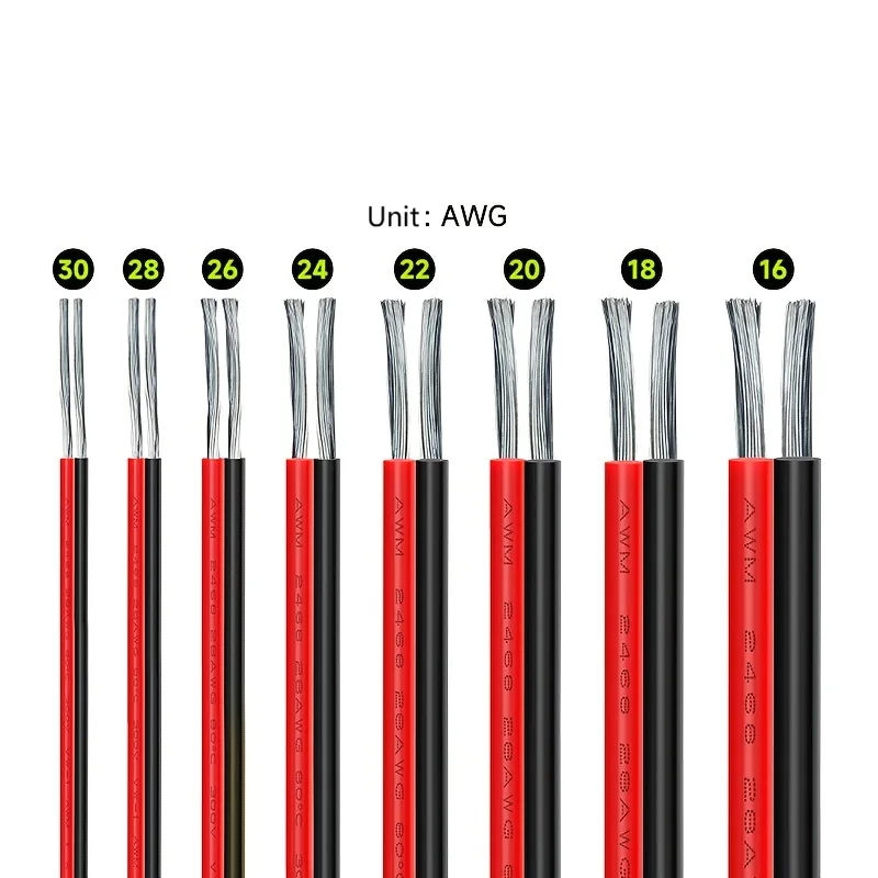 24 26 28AWG 2-poliges UL2468 Verlängerungskabel 5/10/20m für 12V 24V 36V LED-Streifen, Bandverbindung und Elektrokabel