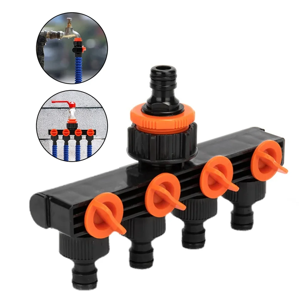 4 Way Water Distributor Tap Adapter Plastic Connector  Hose Splitters Garden Watering Hose Tube Water Faucet Splitter ﻿