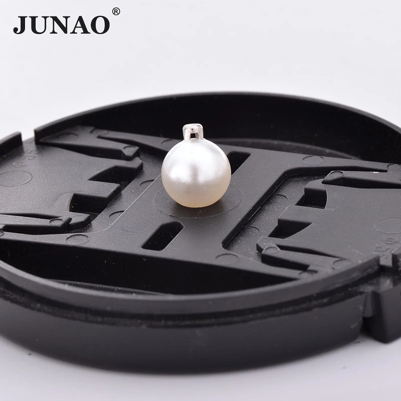 JUNAO 4 5 6 8 10 12mm Pearl ustawianie obrabiarek koraliki nit maszyna mocująca do kapelusza buty ubrania DIY akcesoria rzemieślnicze