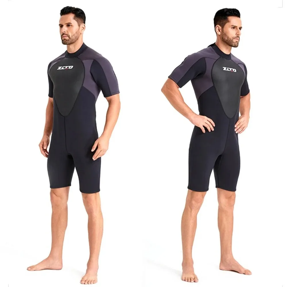 Men Short Sleeve Scuba Wetsuit 3MM Neoprene Wetsuit Surfing Sun Protection Warm Snorkeling Full Body Diving Surfing Suit