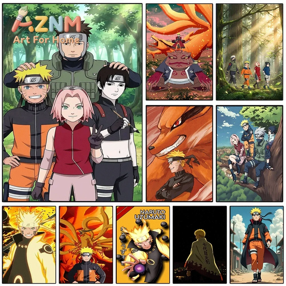 Anime Naruto Canvas Wall Art Team 8 Naruto Sakura Sai Yamato Forest Group Poster Unframed Canvas Painting Bedroom Living Room