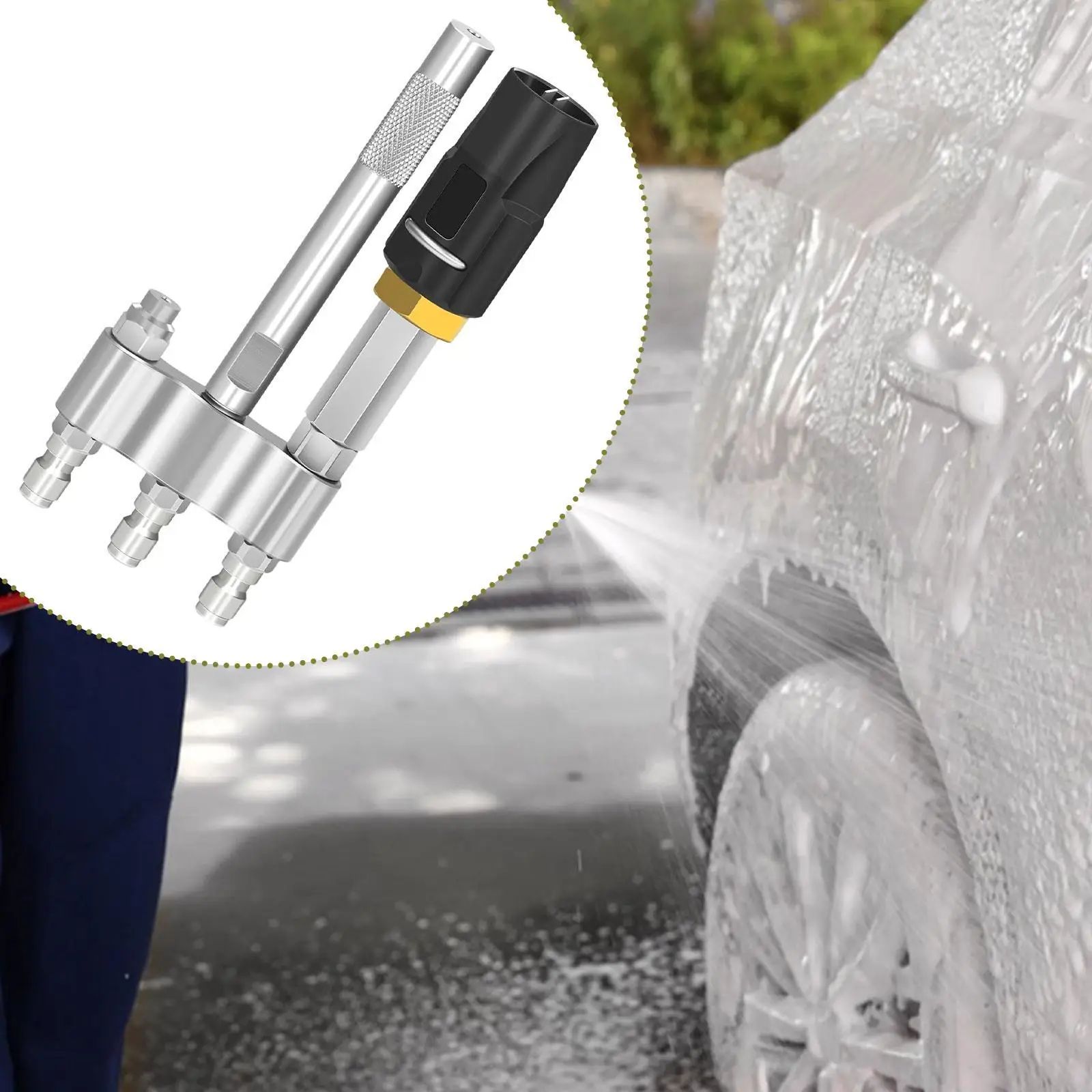 Twist Nozzle for Pressure Washer 3 in 1 Stainless Steel Brass Rotate 3-7GPM for Elevated Area Hard to Reach Cleaning High Wall