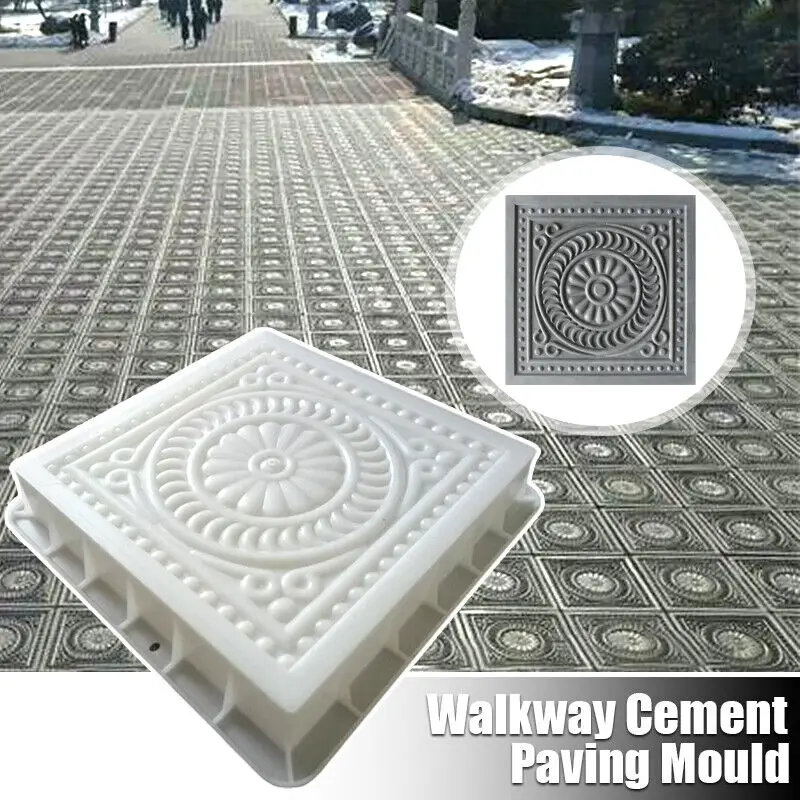 Garden Petal Cement Mold DIY Walkway Stepping Stones Cement Paving Moulds Retro Brick For Garden Courtyard Paving Molds