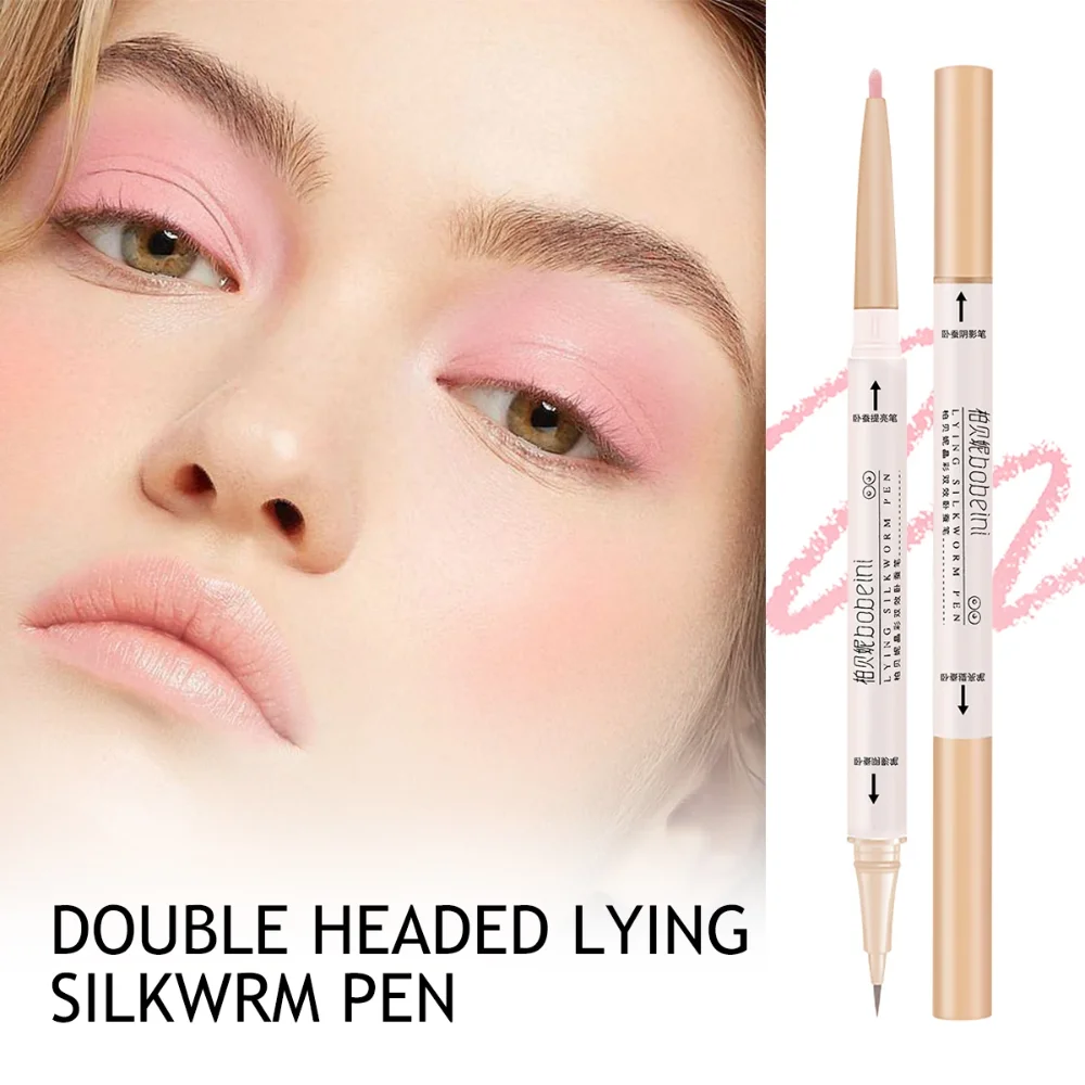 Double Head Eyeliner Pen Very Fine Tip Lying Silkworm Eye Brightening Waterproof And Durable Not Easy To Halo Dye Natural