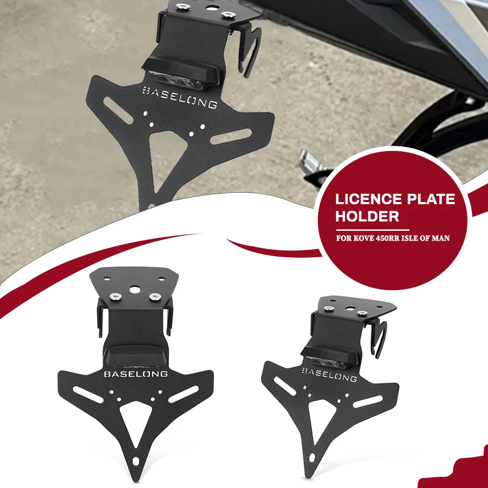 

FOR KOVE 450RR PRO 450RR Isle of Man/Isle of Man II 2023 - 2025 2026 2027 License Plate Holder Bracket Rear License Plate Fender