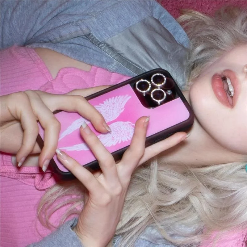 Wildflower INS الملاك الطفل أجنحة الكرتون قضية الهاتف آيفون 17 16 15 14 13 12 برو ماكس زائد WF محظوظ فتاة للصدمات الغطاء الخلفي #4