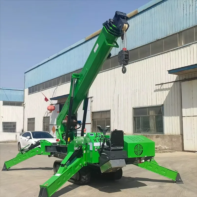 Customized Folding Hydraulic 5 Ton Spider Crane EPA Engine 5ton Building Spider Crane With Man Basket