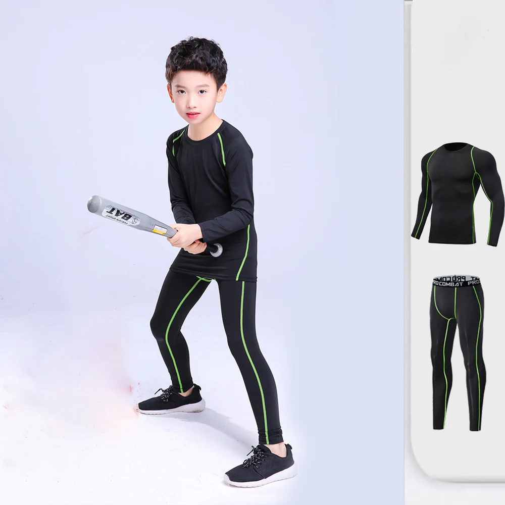 Winter Warm Thermal Underwear Set Children Boys Girls Plus Velvet Warm Thermal Underwear Long Sleeve Fitness Sportswear