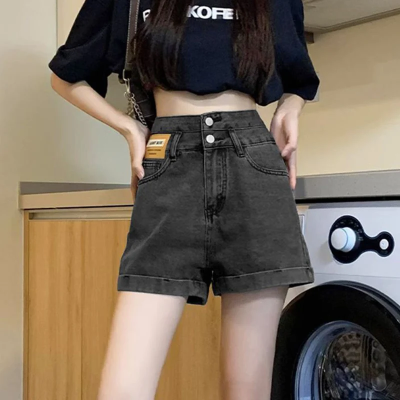 

Summer Lady High Waist Slim Fit Jeans Women Ins Retro Thin Denim Shorts Girls Casual Korean Fashion Short Pants