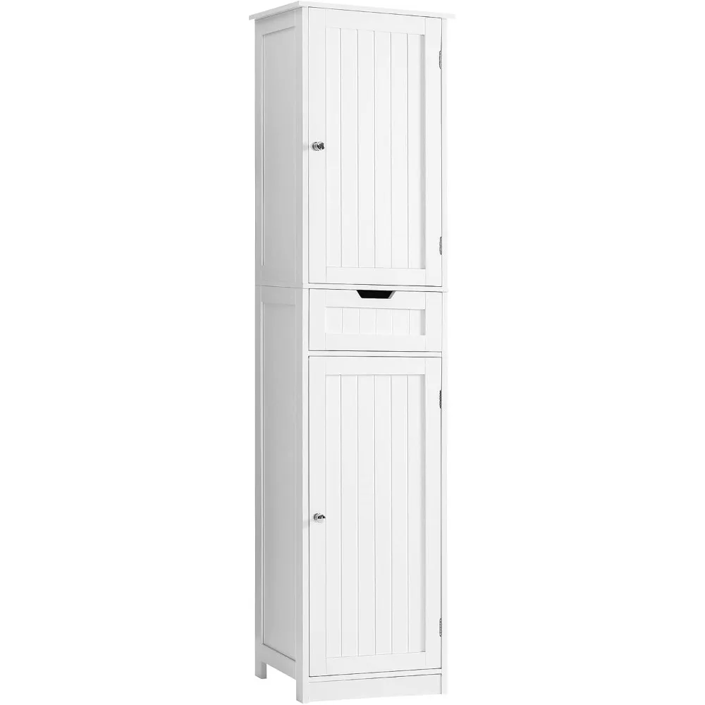 

Bathroom Cabinets.Tall Bathroom Cabinet, Storage Cabinet with 2 Doors&1Drawer,Freestanding Linen Cabinet with Adjustable Shelves