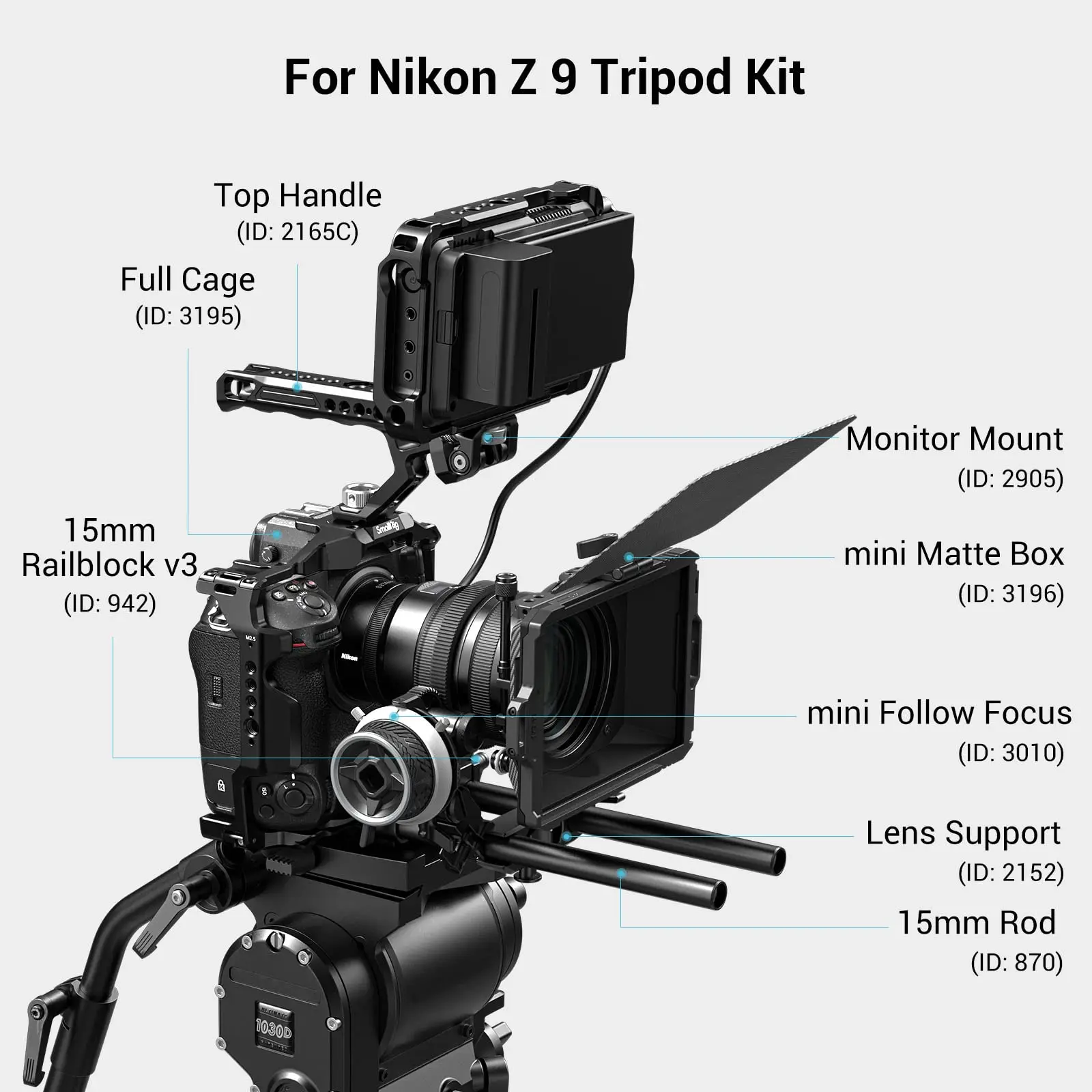 SmallRig Z9 Camera Cage for Nikon Z9 Aluminum Alloy Camera Video Cage Film Movie Making Cage with Shoe Mount -3195