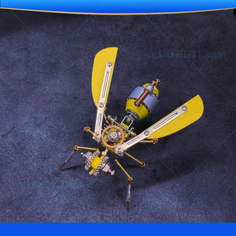 Steampunk mechanical fly DIY handmade building block puzzle assembly model creative tabletop ornament holiday gift