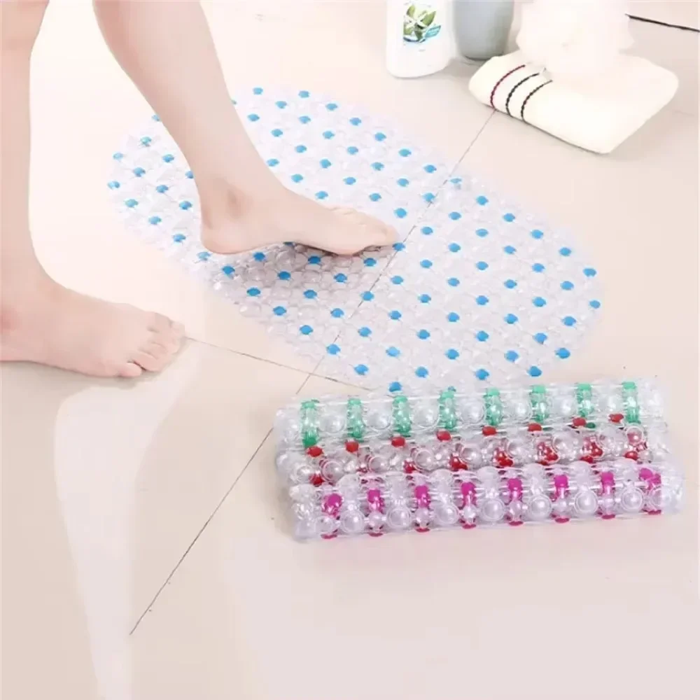 PVC Anti-skid Bath Mats Soft Shower Mat Massage Mat with Suction Cup Non-slip Bathtu Bath Mat Bathroom Household Accessories