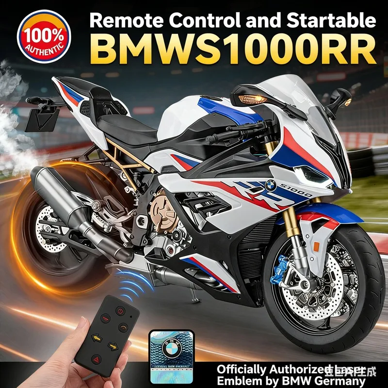 

Spray RC Simulation 1:6 BMW RR1000 Alloy Motorcycle Model Diecast Toy Motorbike Collection Miniature Voiture Birthday Gift
