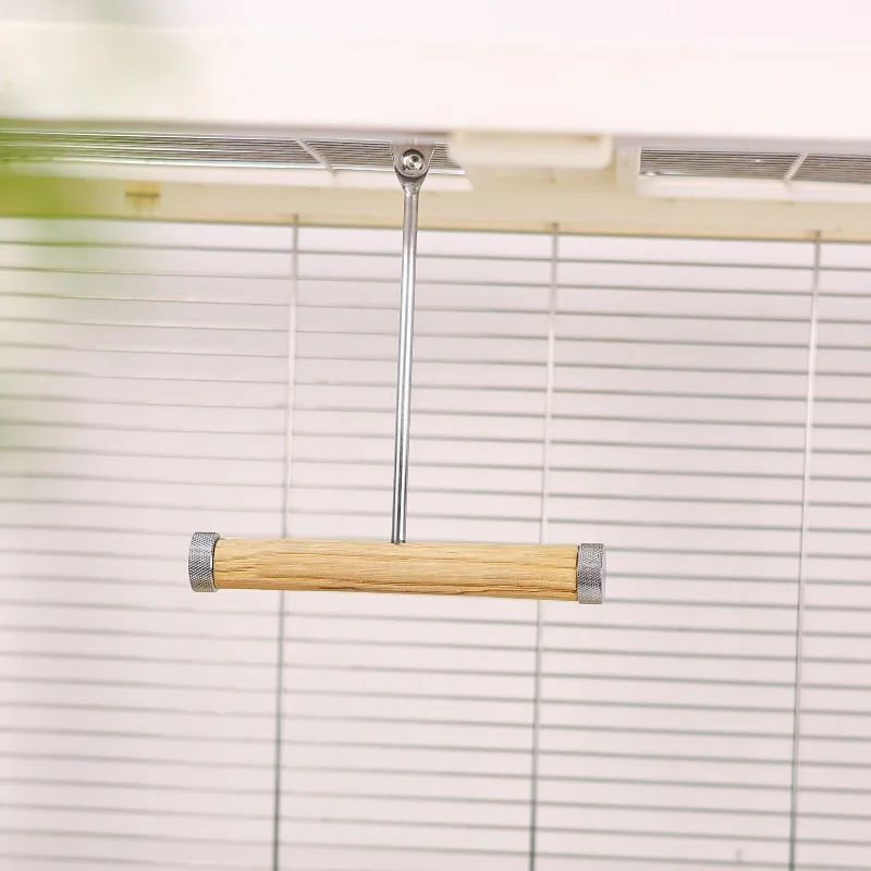 

Parrot pendulum swing stand pole natural wild pear wood gnawing stainless steel pet relieving boredom self-hi gnawing