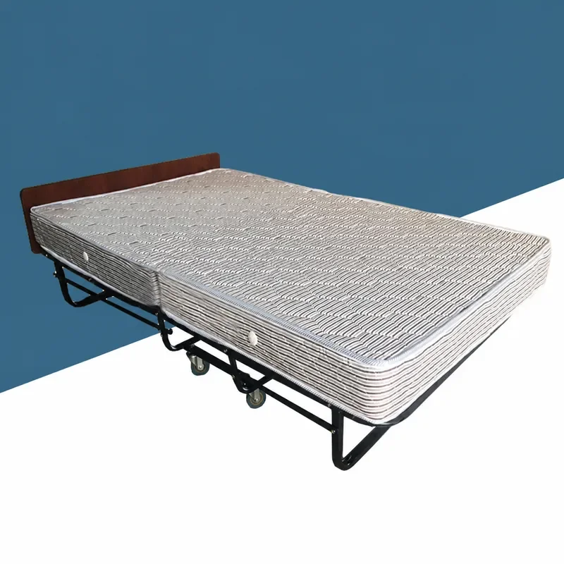 Removable Metal Folding Bed for Hotel and Home Use Double Size Spring Support Extra Bed Simple Design Dual Purpose Space