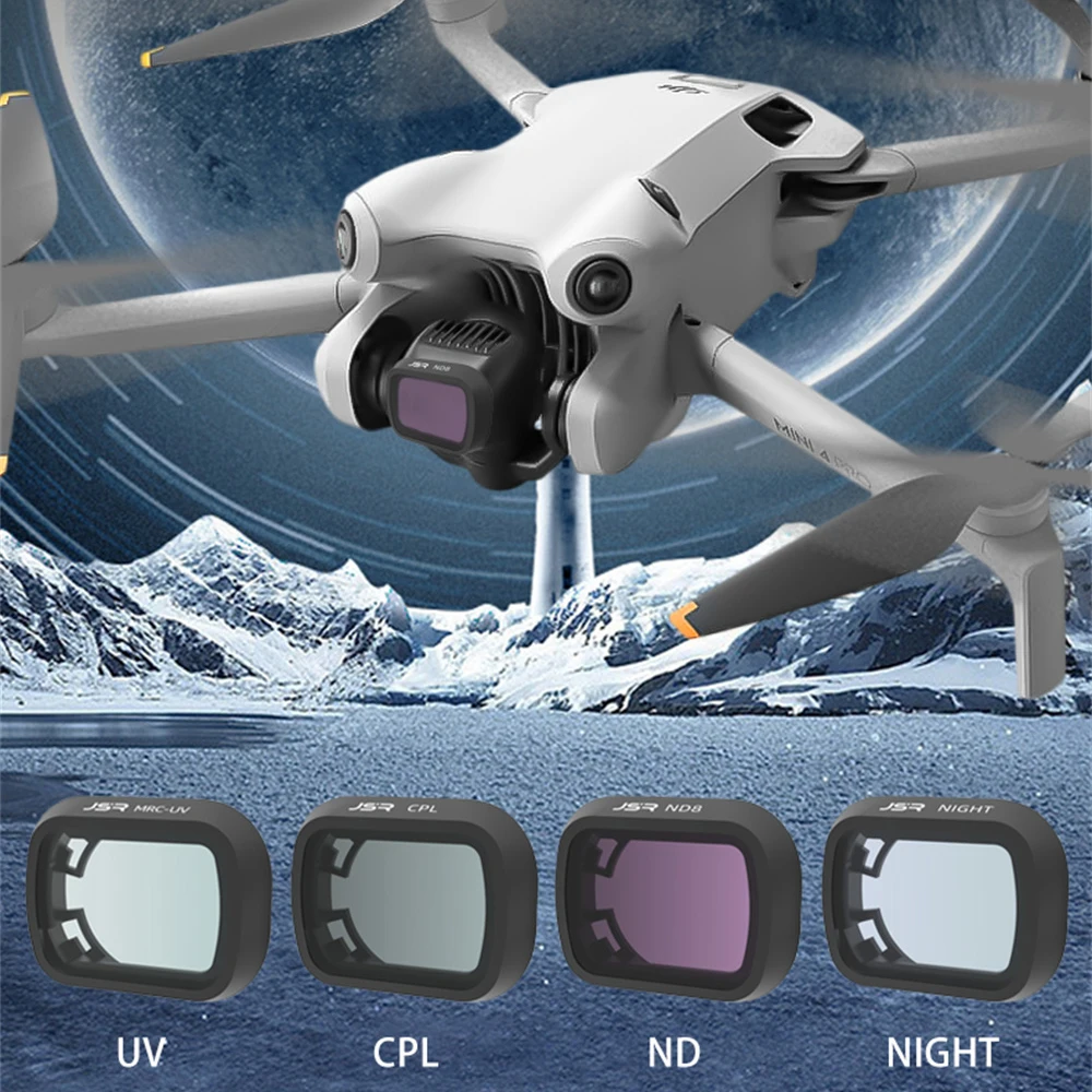 Drone Filter For DJI Mini 4 Pro Lens Protector Kit UV Polar CPL NDPL ND4 ND8 ND16/32 ND1000 ND256 Night Camera Accessories Set