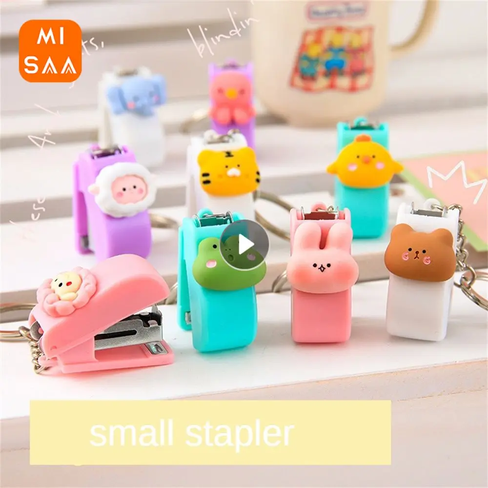 Convenient And Durable Mini Stapler Student Office High Quality Stapler Pendant Cartoon Stapler Save Time School Supplies Cute