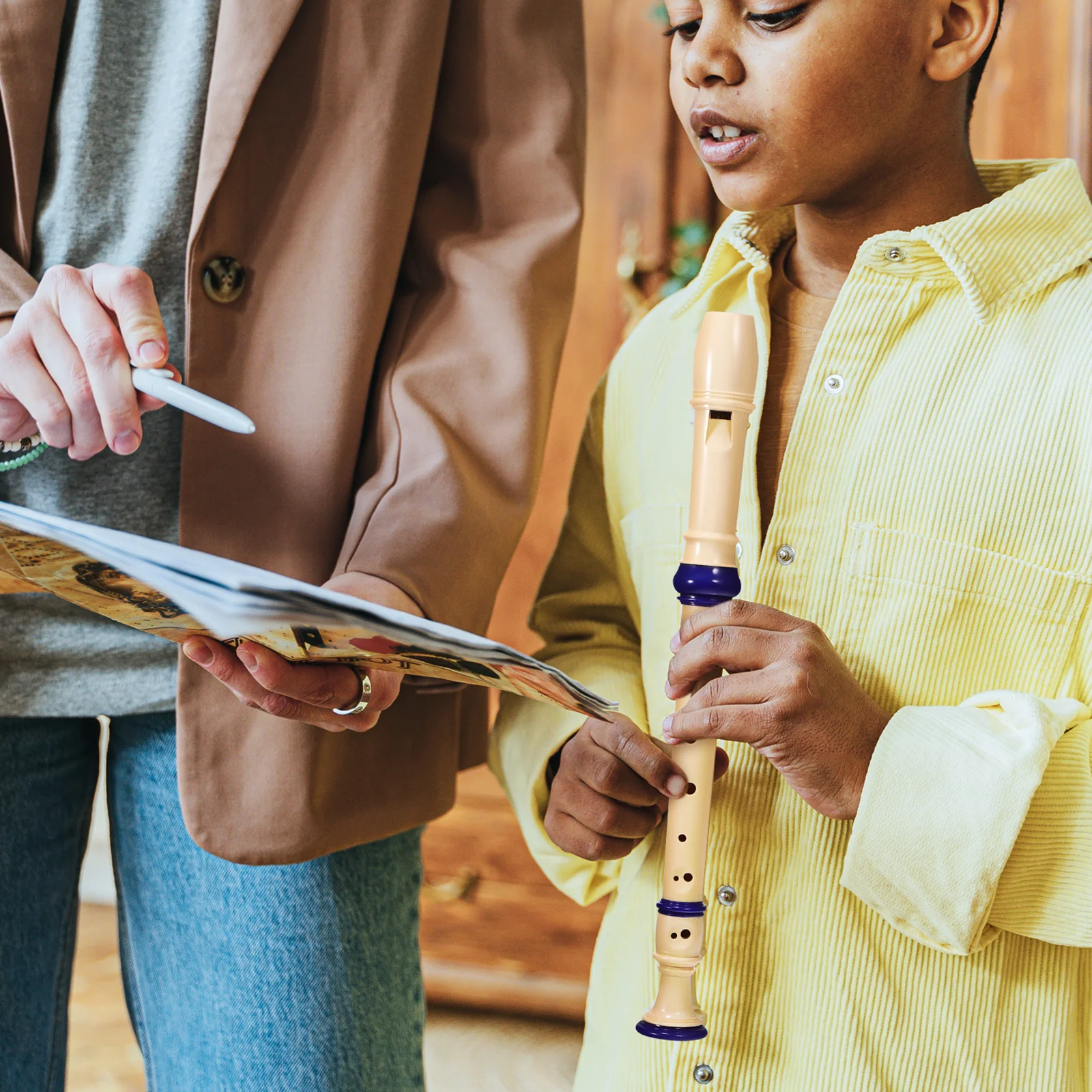 

2Pcs High Pitch Recorder 8 Holes Soprano Recorder Lightweight Portable Music Instrument for Beginners Adults Practice