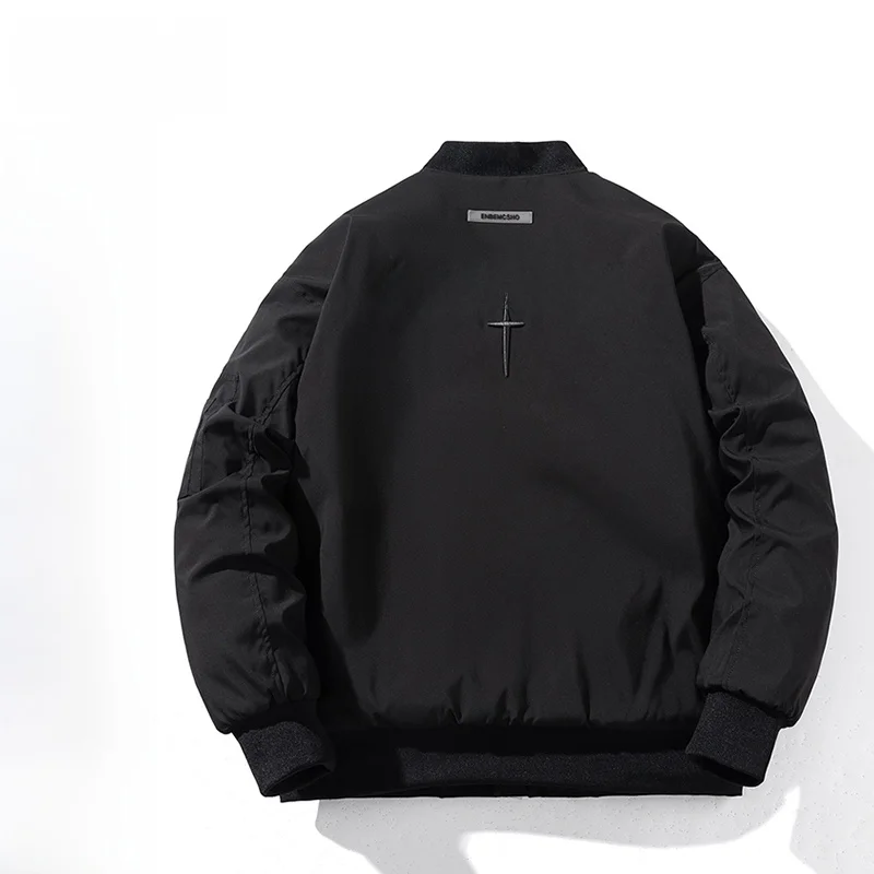 

Утепленная бейсбольная куртка-бомбер для осени и зимы, модная студенческая модель, хлопковая, водонепроницаемая, на молнии, свободного кроя