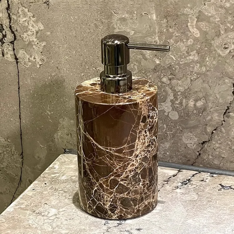 

Leopard Print Marble Lotion Bottle Exquisite Shampoo Body Wash Dispenser Modern Marble Pump Soap Dispenser Bathroom Accessories