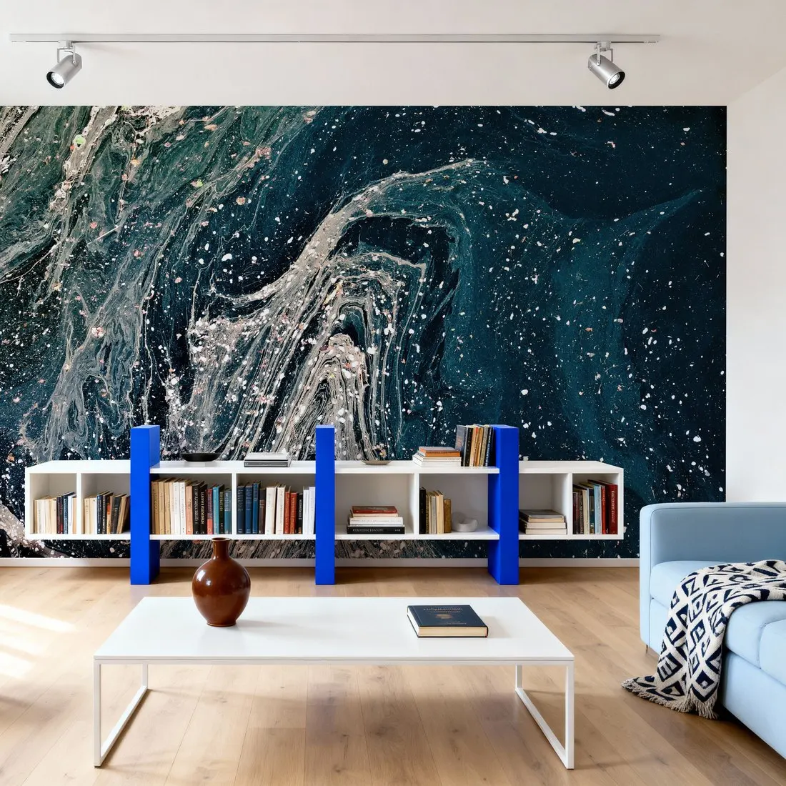 custom Three Little Fishies Neutral 3d Wall mural peel and stick wallpaper