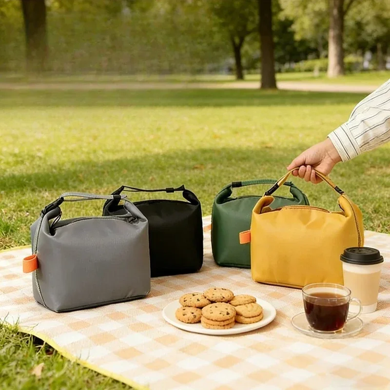 Home Japanese Minimalist Lunch Bag Thickened Aluminum Foil Insulated Bento Bag for Work School Picnic Outdoor Pack