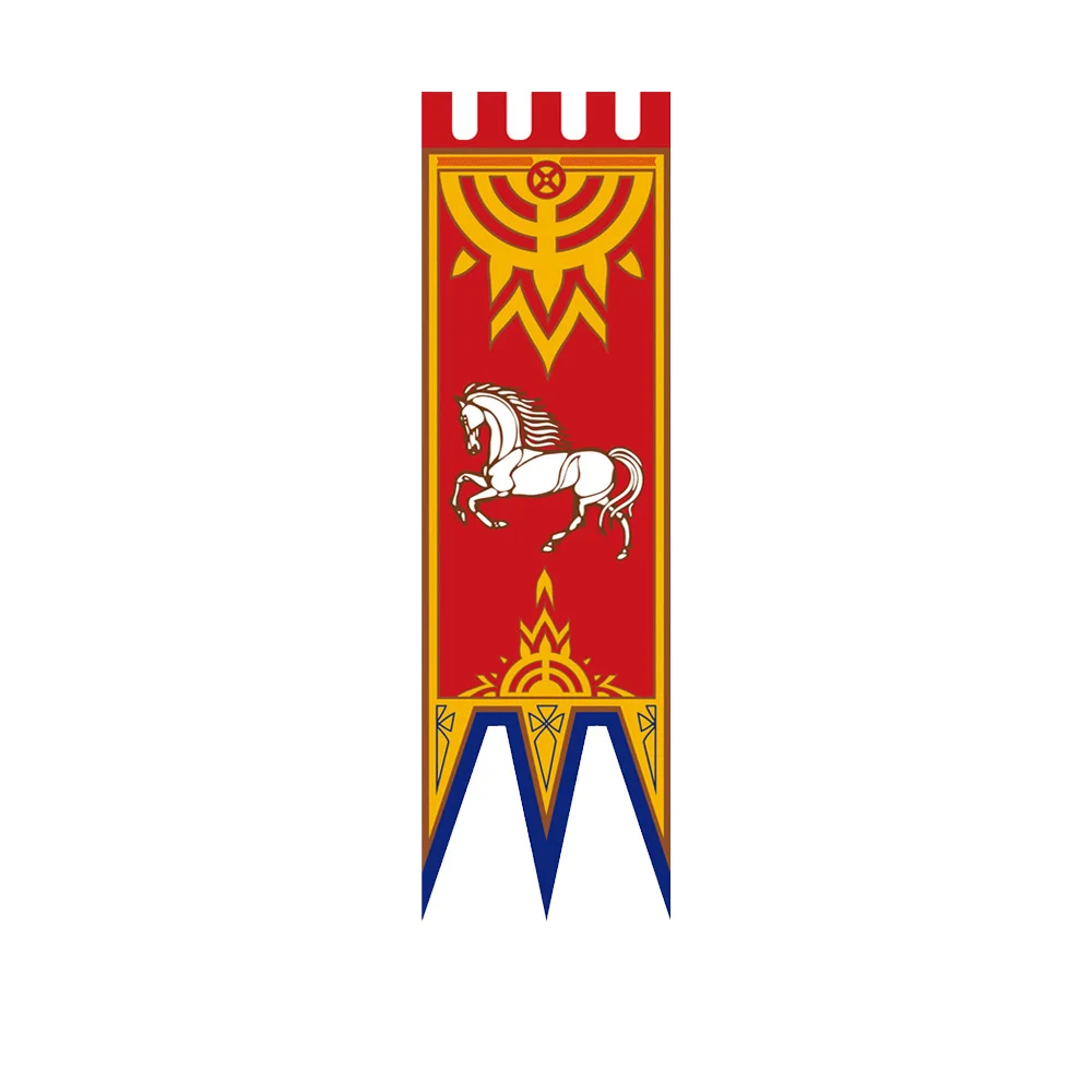 46x150cm Medieval Kingdom Rohan Gondor Horse Tree Banner Flag Wall Hanging Home Dorm Living Room Pennant Flag Burgees Decor
