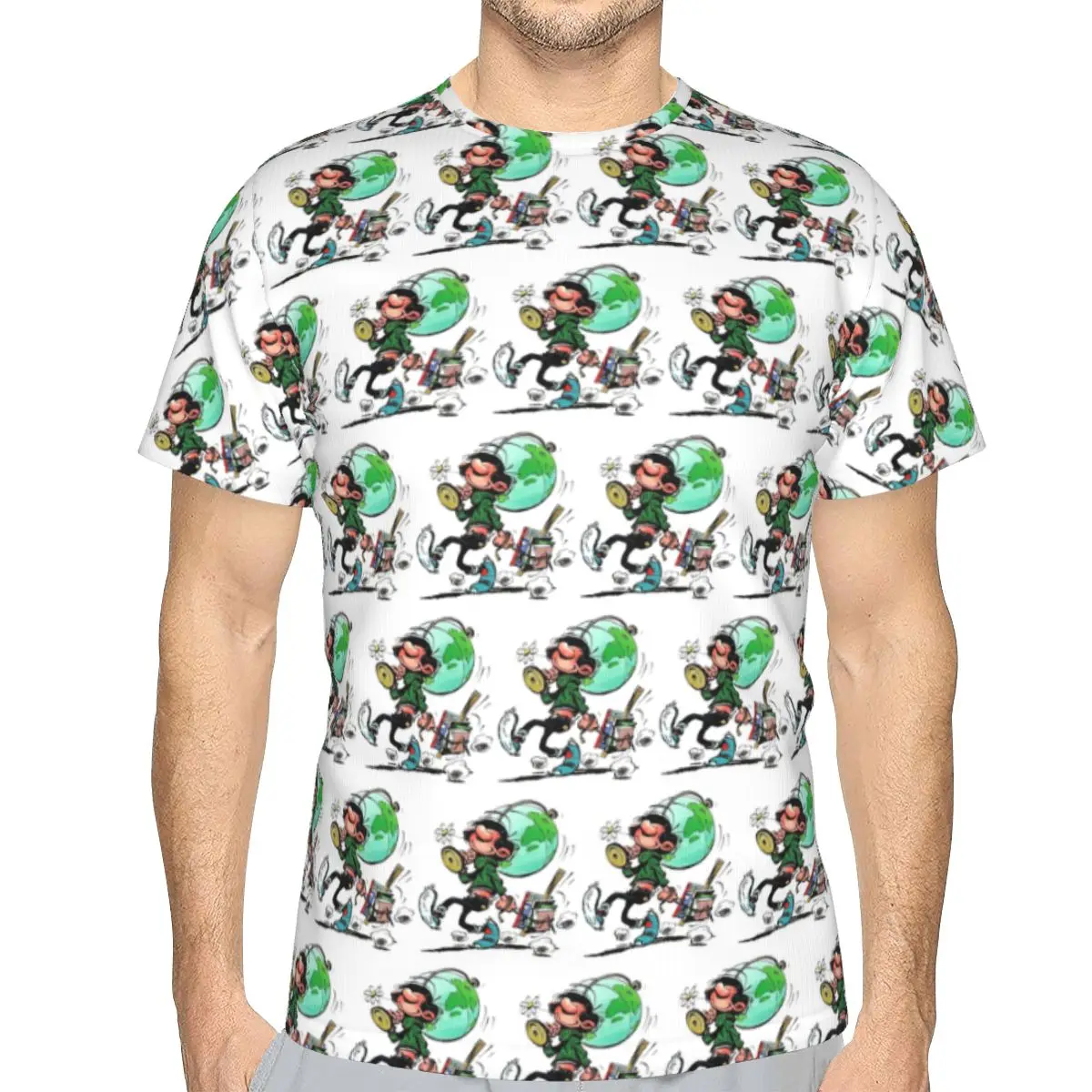100% Cotton Gaston Lagaffe T-Shirt Men's Fashion T Shirt Men Round Neck Summer Shirts Tops