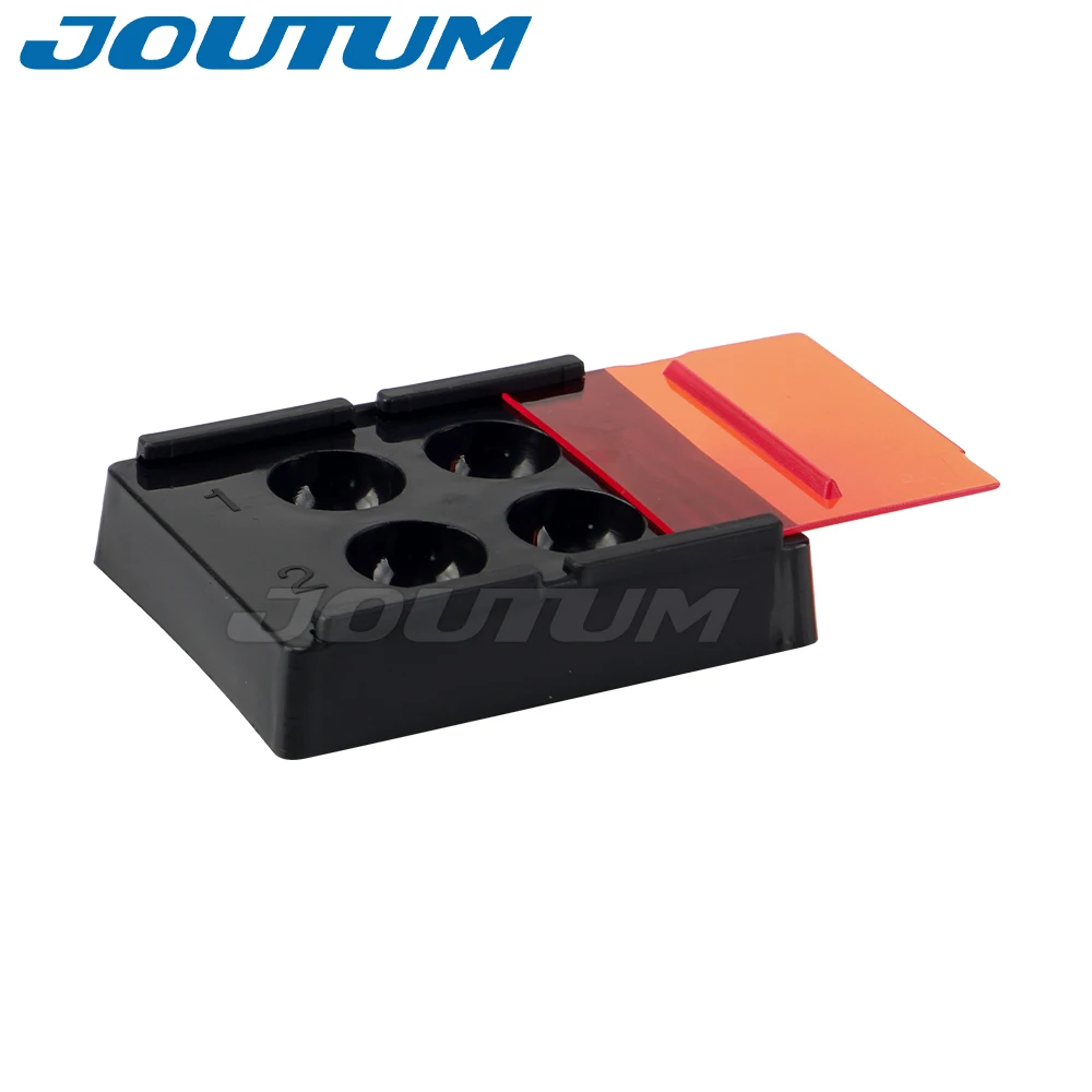 4 Holes Dental Mix Composite Shading Light Box with Cover Veneer Tooth Box Denture Teeth Patch Shading Light Storage Case