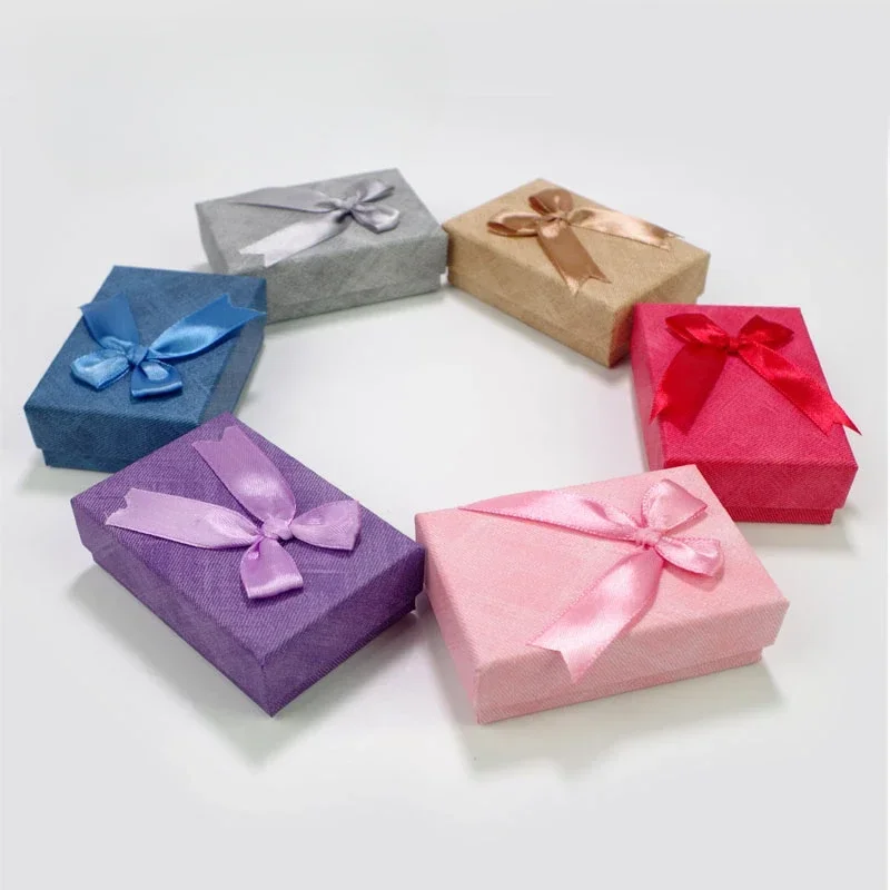 

Creative Jewelry Packaging Box Rings, Earrings Necklaces Gift Packaging Boxes Bow Tie Boutique Paper Carton