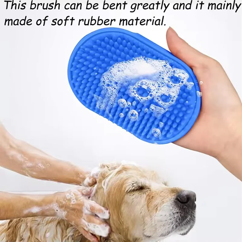 Soft Silicone Dog Cat Bath Brush Massage Comb Remove Loose Hair Pet Grooming Washing Cleaning Supplies For Puppy Pets