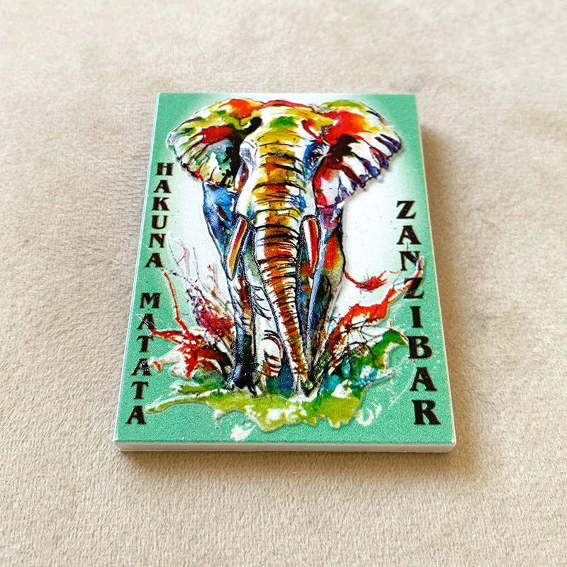 Mulberry to bar elephant refrigerator sticker African creative three-dimensional magnet home decoration gifts