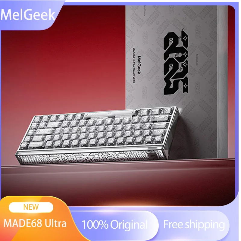 MelGeek MADE68 Ultra Magnetic Axis Keyboard Custom Limited Edition Gift Box TTC White Snake Magneto OG Switch Gaming Keyboard