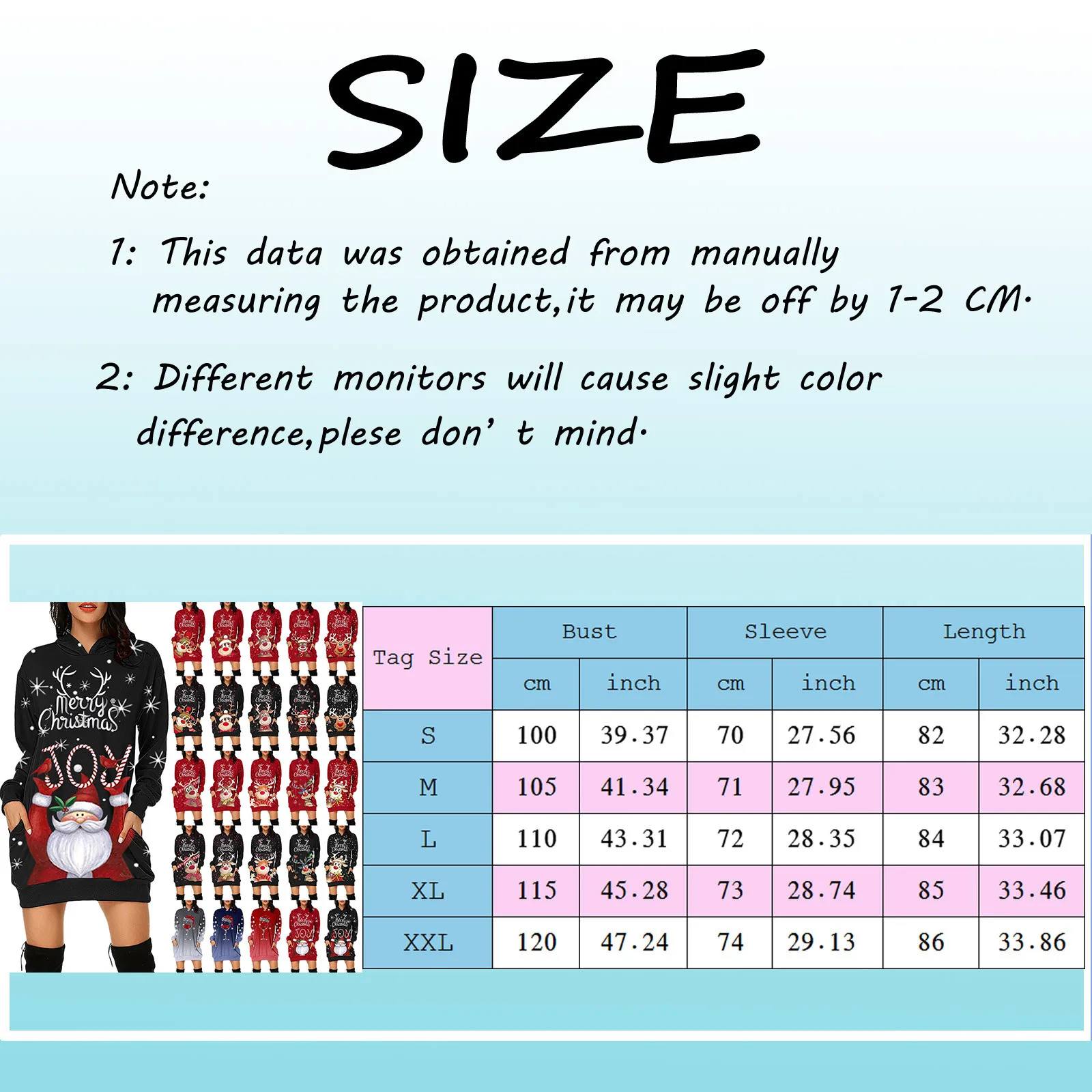 Women Bag Hip Plus Size Long Sleeves Hoodies Sweatshirts Dress With Pockets Vestidos Merry Christmas Elk Prints Hoodies Dress