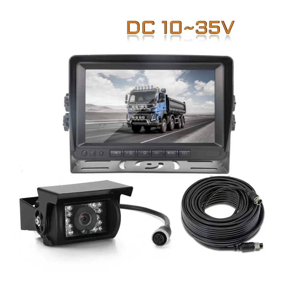 7 Inch Auto-dim Function LCD Car Monitor Rear View Parking Camera System 7" Digital 12-24v Truck Camera System
