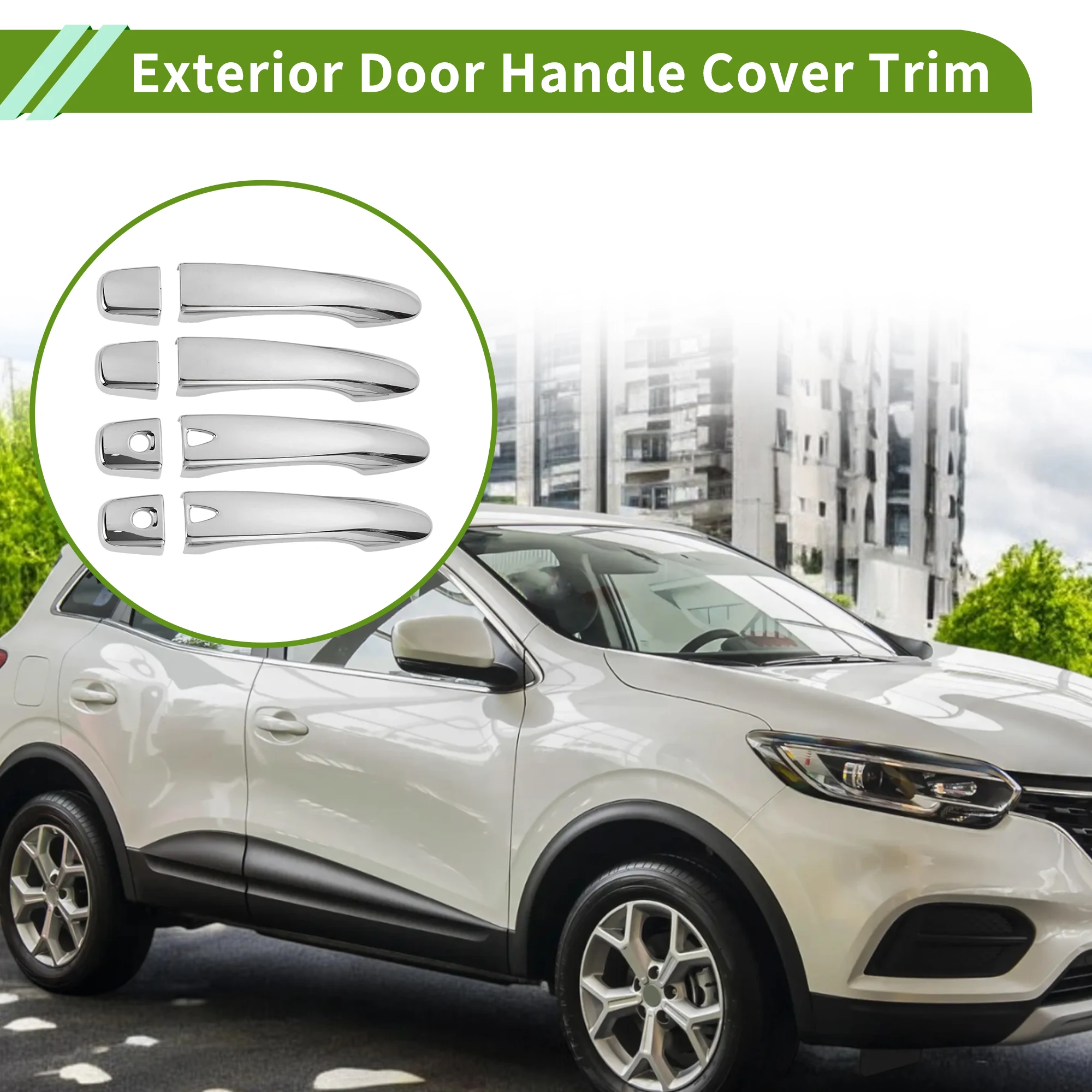 

UXCELL Exterior Door Handle Cover Trim Door Handle Cover for Renault Kadjar 2015-2018 Smart Silver Tone 1 Set