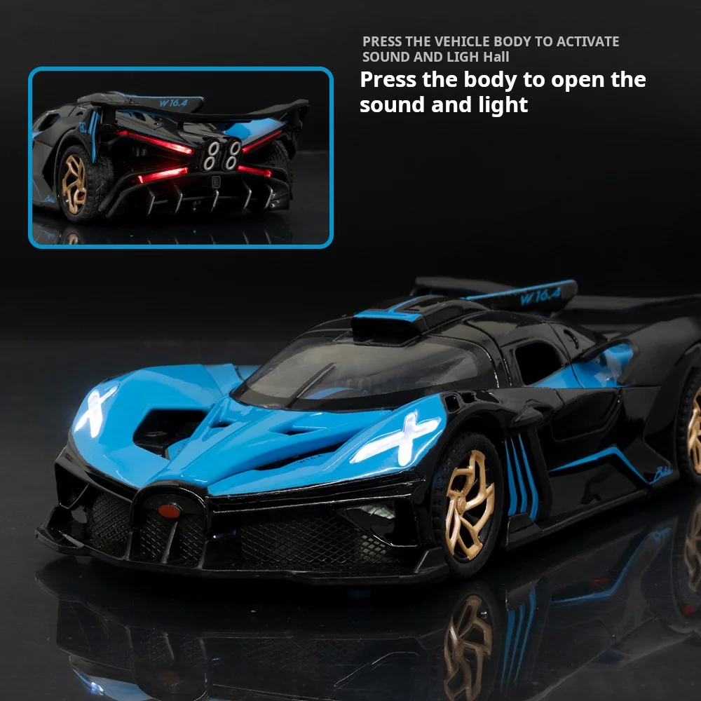 

1:32 Supercar Sports Car for Bugatti Alloy Metal Diecast Vehicle Model Sound & Light Desktop Collection Hobby Ornaments Gifts