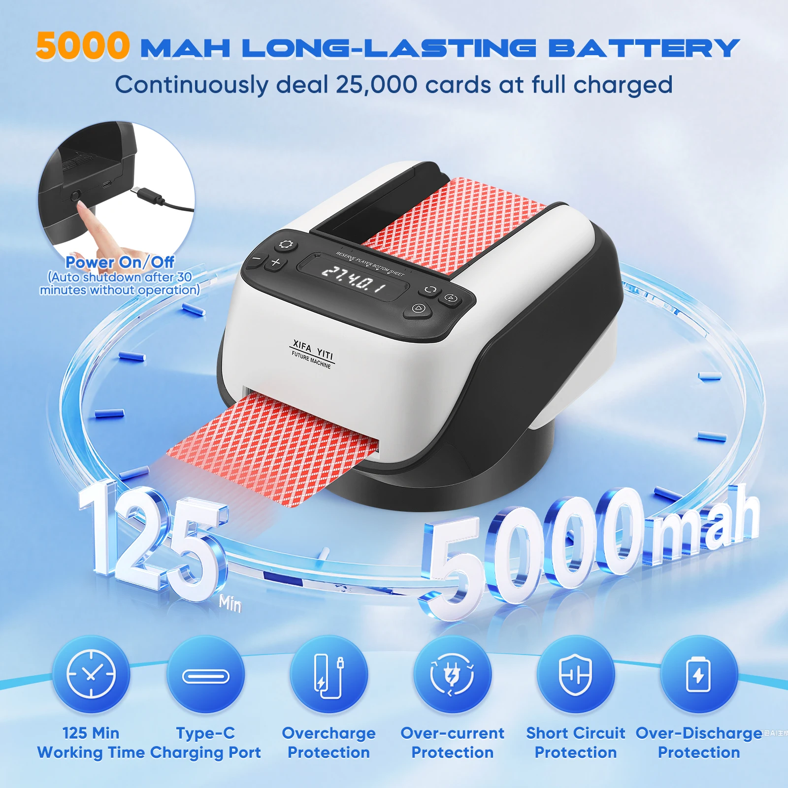 2 في 1 التلقائي بطاقة المتثاقل وتاجر موزع أوراق اللعب خلط أداة التعامل ألعاب الحفلات المنزلية آلة البوكر #4