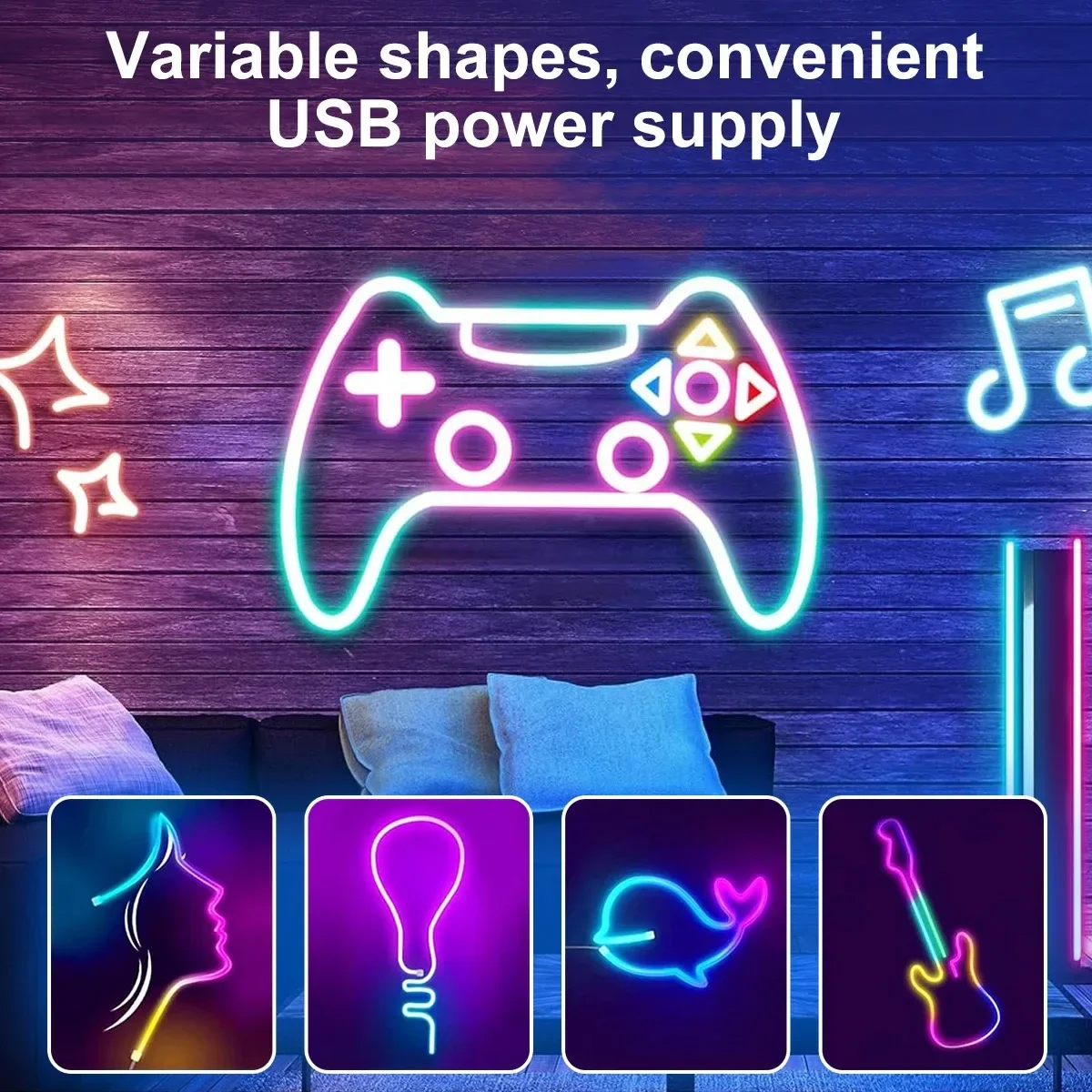 LED Neon Rope Light APP Control Strip Lights Music Sync Color Changing Rope Light IP65 Waterproof  DIY Shape Multicolor Lamp