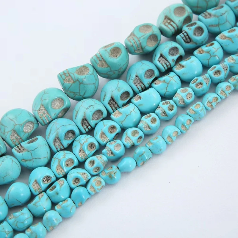 Turkey Colorful Turquoise Leaf Turtle Moon Shape Blue Howlite Stone Beads for Jewelry Making DIY Bracelet Earrings Accessories