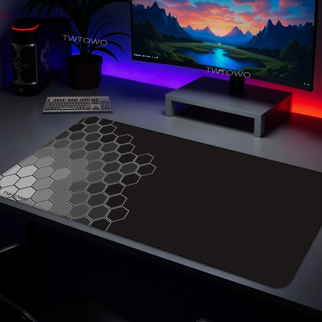 Mouse Pad Gaming Black And Gray Geometry printon demand Large Custom Mousepad XXL Mouse Mat Non-Slip Office Laptop Table Mat