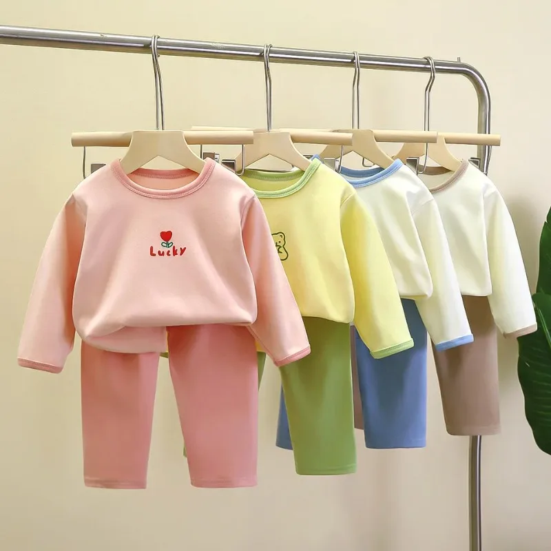 New Children's Home Clothing Set Spring Autumn Pajamas Girls Long Sleeve Two-piece Toddler Kids Clothes Underwear Outfits