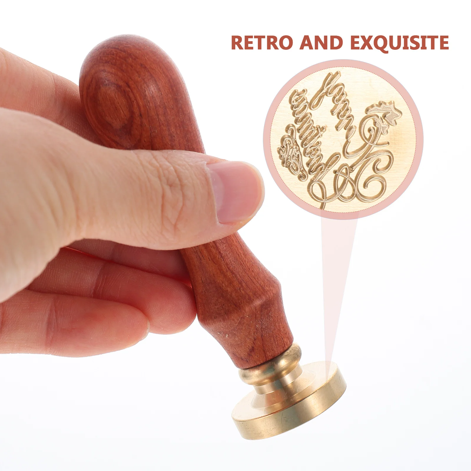 

Wax Seal Retro Style Stamp Envelope Seals Vintage Delicate Copper Head Sealing Wood Diy Blessing Phrase Baby