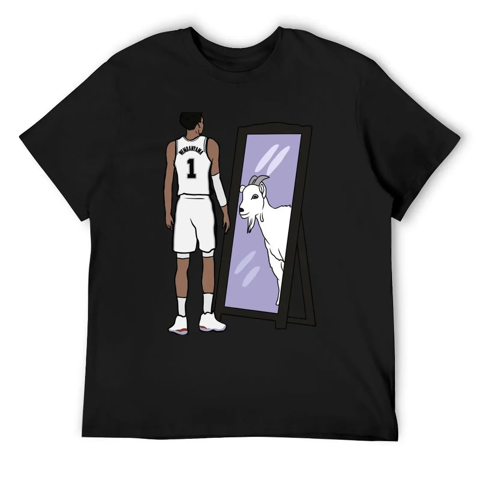 Victor Wembanyama Mirror GOAT T-Shirt anime stuff summer tops mens t shirt