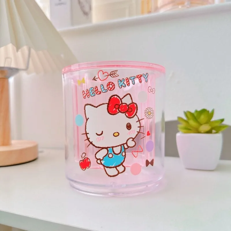 

Hello Kitty Rotating Pen Holder Anime Cute kt Cartoon Student Stationery Girl Makeup Storage Box Desktop Ornament Gift Wholesale