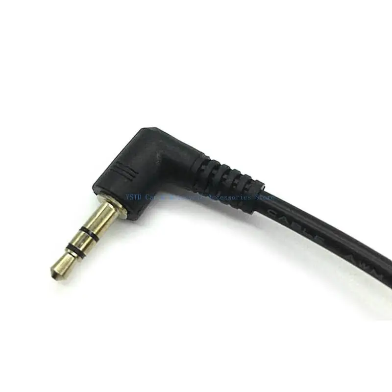 L5BC Gold Plated 90 Degree 3.5mm Male to Male Right Angled Audios Stereo JacksPlug Car Aux Auxiliary Cable 3Poles