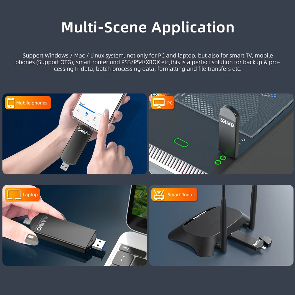 MAIWO M.2 SATA SSD 인클로저 2-in-1 도구 없이 설치 가능한 외장 케이스 2230/2242 지원 USB 3.0 휴대용 SSD 박스 어댑터 PC 노트북용