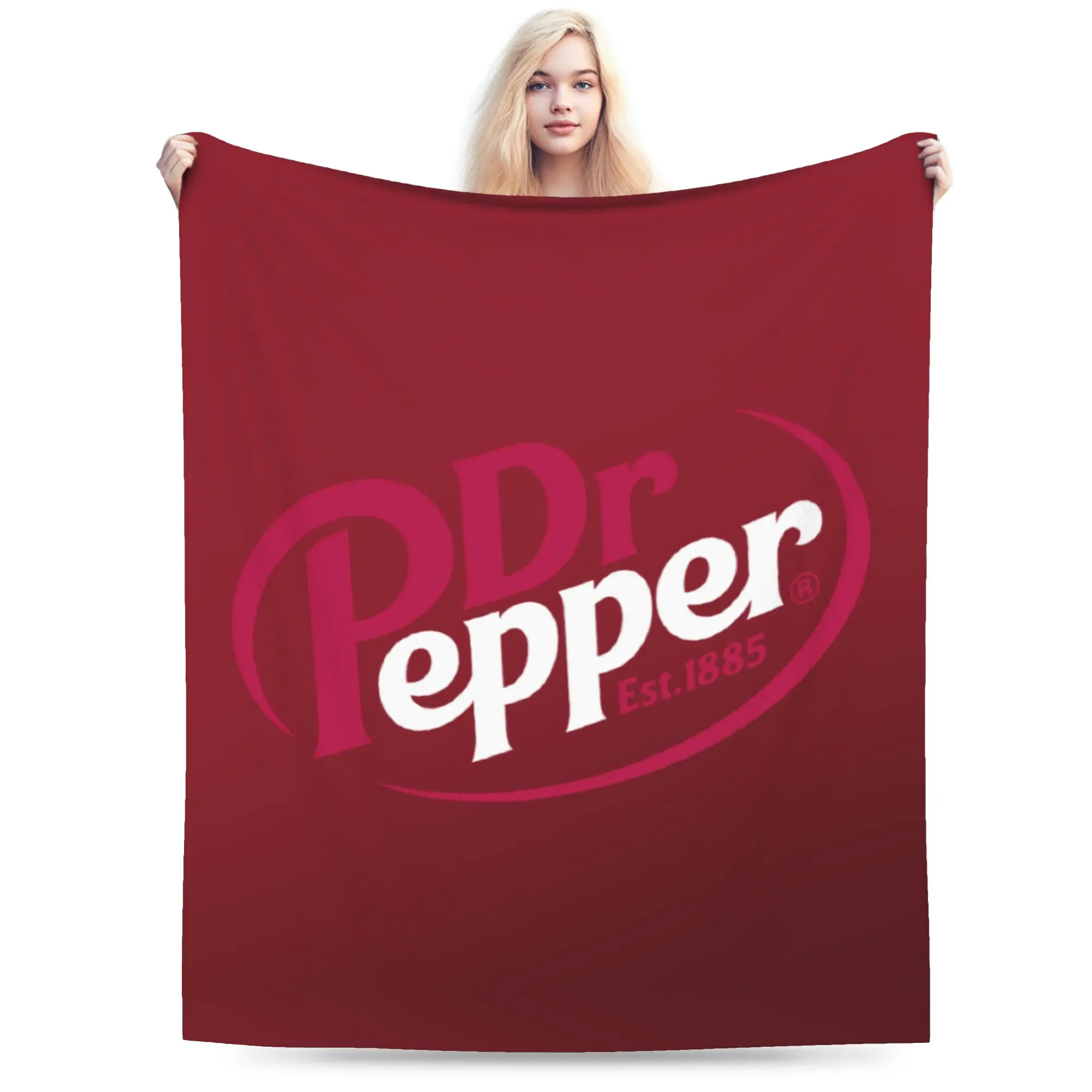 Custom Ultra-Soft Fleece Unique Peppers Throw Blanket Warm Flannel Dr. Soda Est Blankets for Bedroom Travel Couch Bedspreads