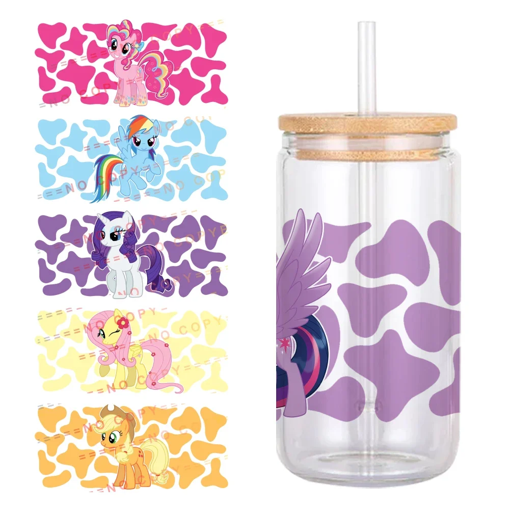 Cartoon My Little Pony Pattern UV DTF Transfer Sticker Waterproof Transfers Decals For 16oz Glass Cup Wrap Stickers